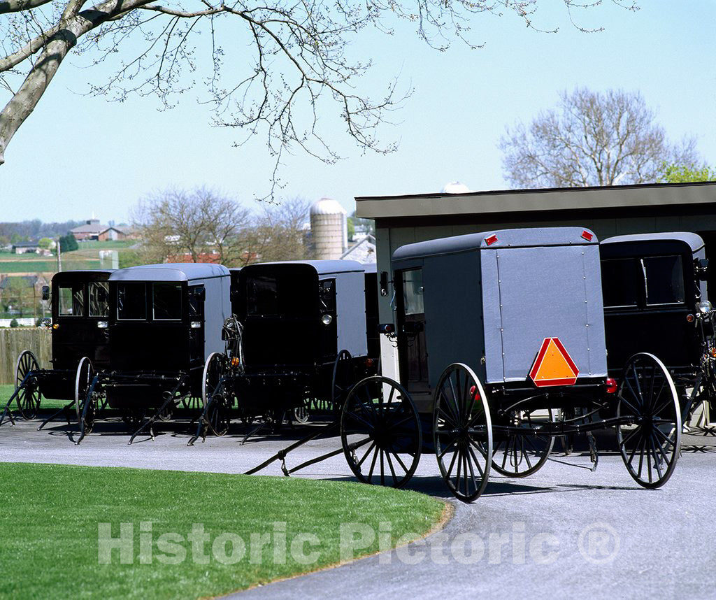 Photo - Amish Buggies, Lancaster, Pennsylvania- Fine Art Photo Reporduction