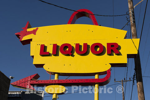 North Hollywood, CA Photo - Colorful Liquor-Store Sign in North Hollywood, California