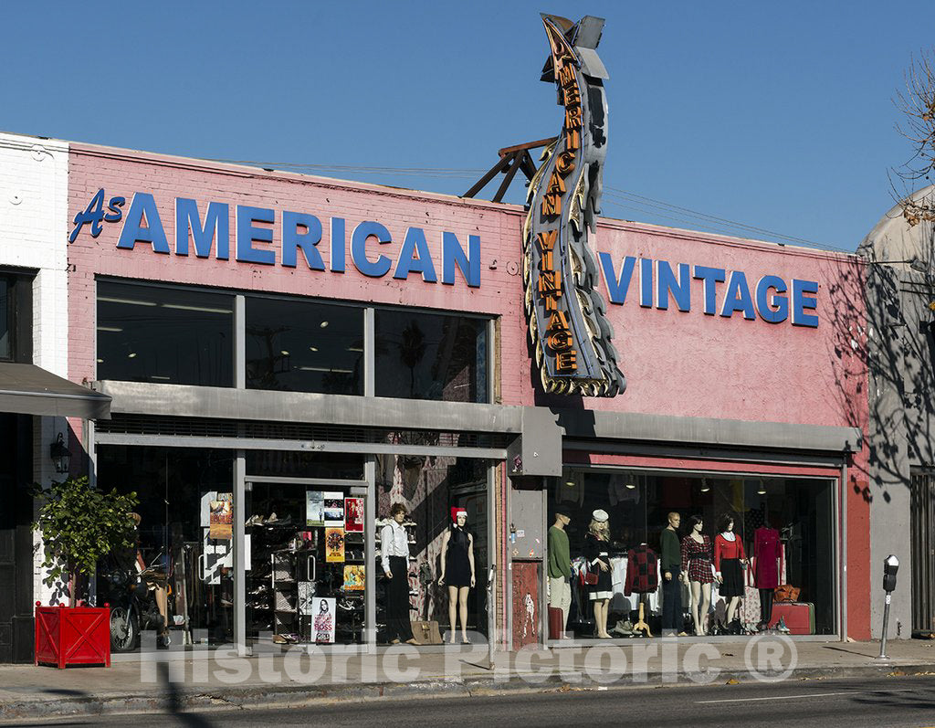 Los Angeles CA Photo Clothing store on Melrose Avenue in Los Angele Historic Pictoric