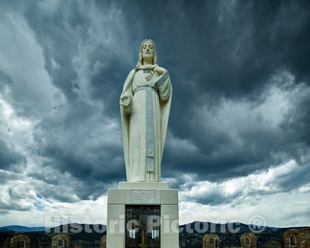 Photo - The Sacred Heart of Jesus Statue at The Mother Cabrini Shrine in Golden, Colorado- Fine Art Photo Reporduction