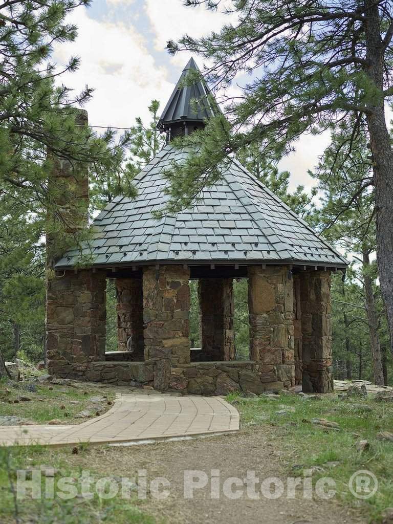 Photo - Gazebo at Boettcher Mansion, an Arts-and-Crafts-Style Home high Above Golden, Colorado, Inside The Lookout Mountain Nature Preserve- Fine Art Photo Reporduction