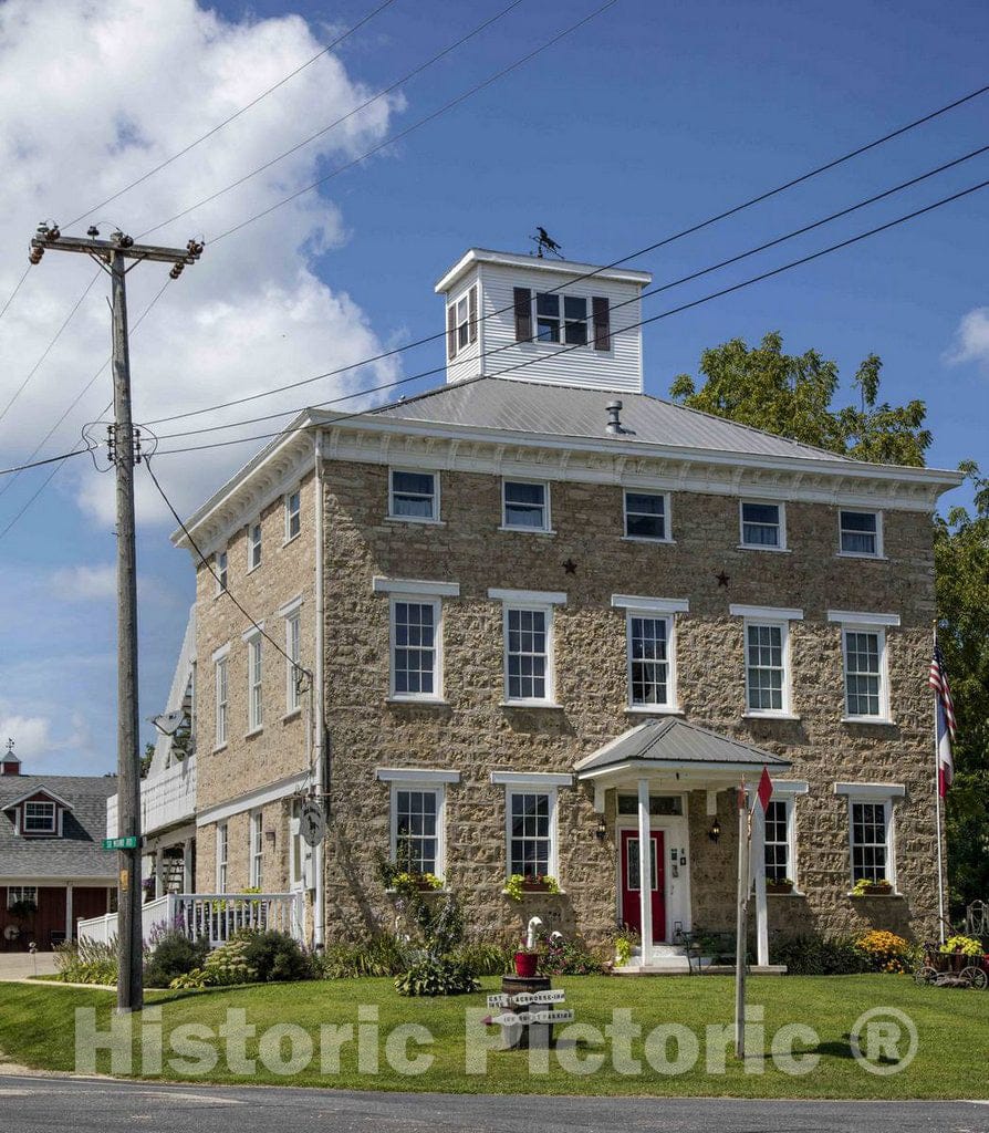 Photo - The Black Horse Inn, a Bed-and-Breakfast inn at The Old Sherrill Mount House, a Roadhouse Built in 1856 in Sherrill, Iowa- Fine Art Photo Reporduction