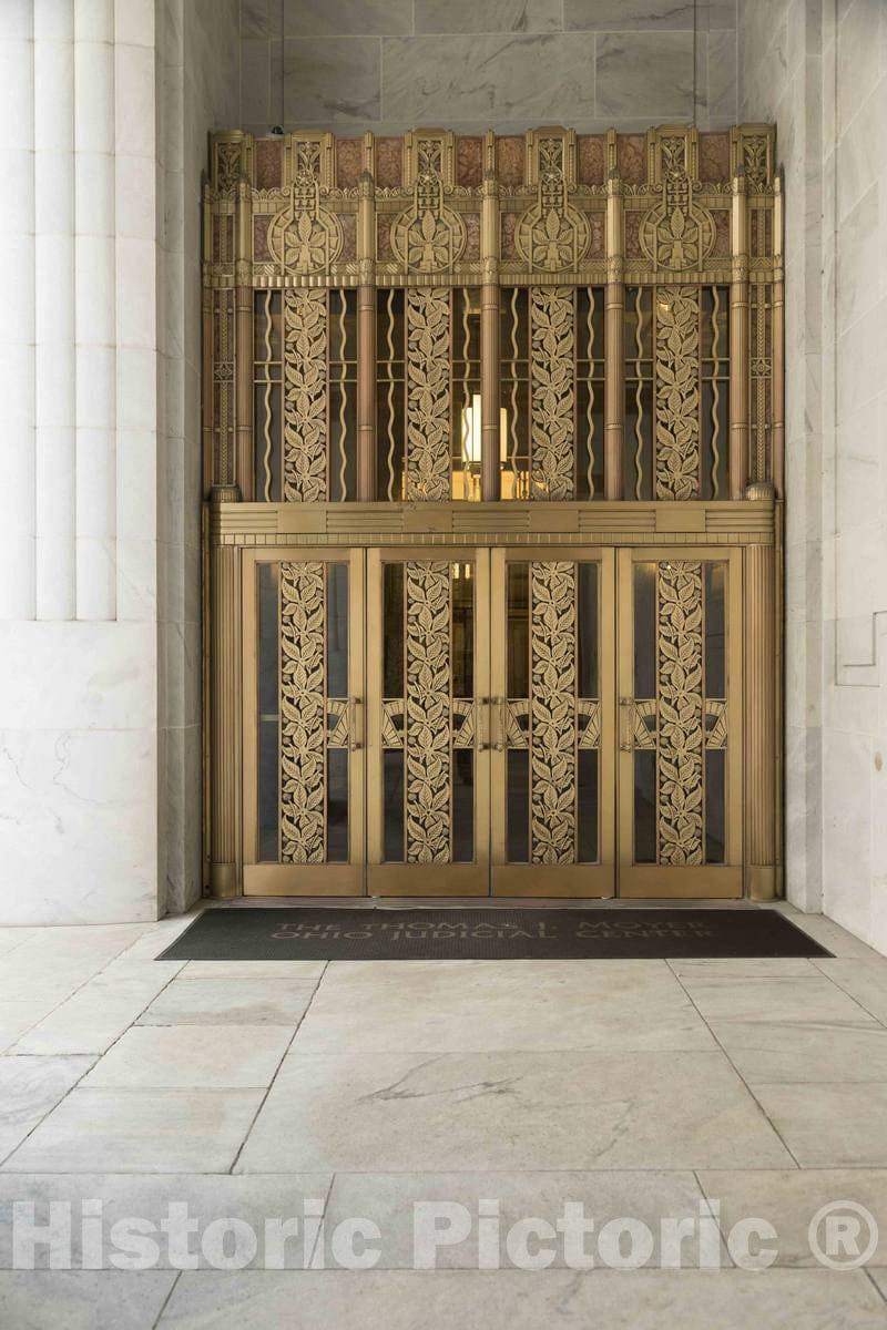 Photo - Gilded Entrance Doorway at The Thomas J. Moyer Ohio Judicial Center, Home of The Ohio Supreme Court in Columbus, Ohio- Fine Art Photo Reporduction