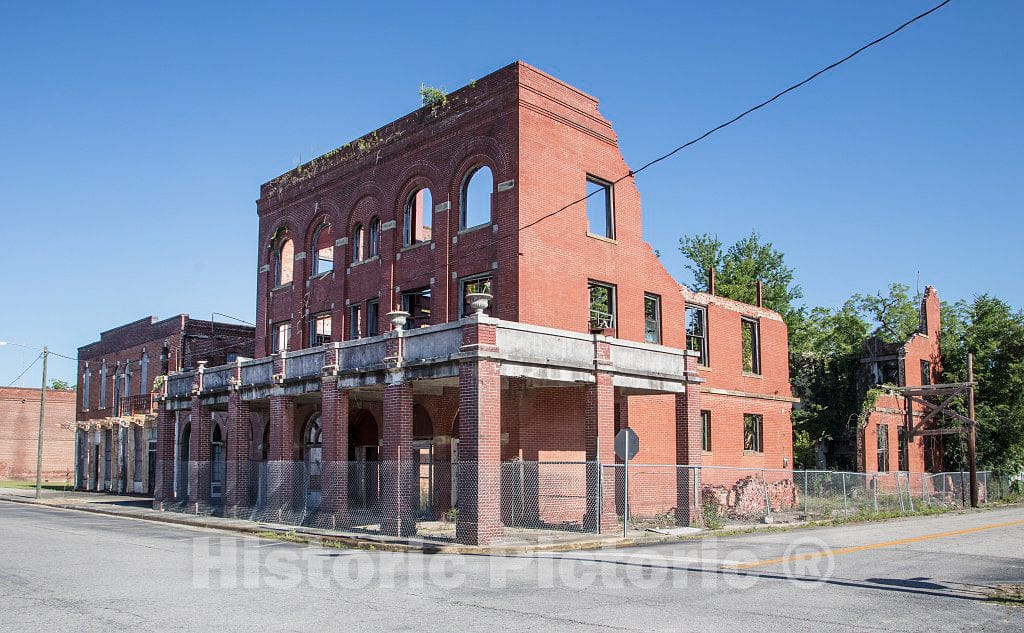 Photo - Ruins of The 1912 Shamrock Hotel in Blackville, South Carolina- Fine Art Photo Reporduction