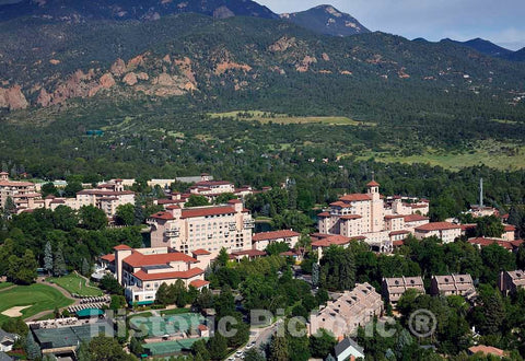 Photo- Aerial view of the Broadmoor Hotel, a historic hotel and resort in Colorado Springs 5 Fine Art Photo Reproduction