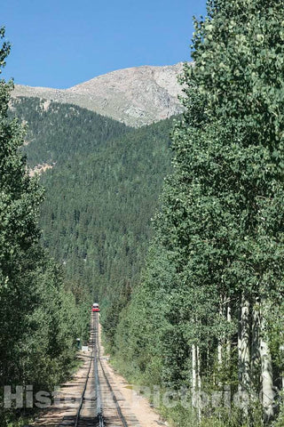 Photo - On The Way for The Pikes Peak Cog Railway, which ascends Colorado's Famous 14,115-foot Pikes Peak from its Base Station far Below in Manitou Springs