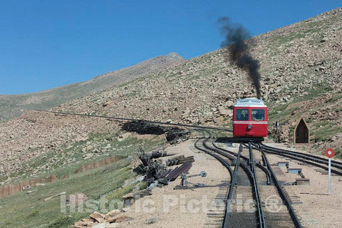 Photo - Switch Point on The Pikes Peak Cog Railway, which ascends Colorado's Famous 14,115-foot Pikes Peak from its Base Station far Below in Manitou Springs