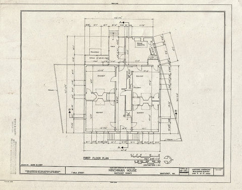 Blueprint HABS Mass,10-NANT,97- (Sheet 3 of 15) - Hinchman House, 7 Milk Street, Nantucket, Nantucket County, MA