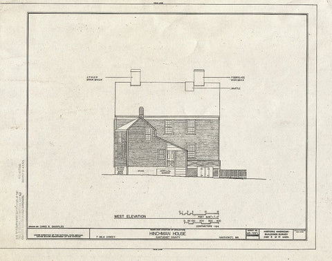 Blueprint HABS Mass,10-NANT,97- (Sheet 8 of 15) - Hinchman House, 7 Milk Street, Nantucket, Nantucket County, MA