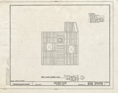 Blueprint HABS Mass,10-NANT,97- (Sheet 12 of 15) - Hinchman House, 7 Milk Street, Nantucket, Nantucket County, MA