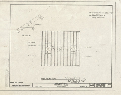 Blueprint HABS Mass,10-NANT,97- (Sheet 13 of 15) - Hinchman House, 7 Milk Street, Nantucket, Nantucket County, MA