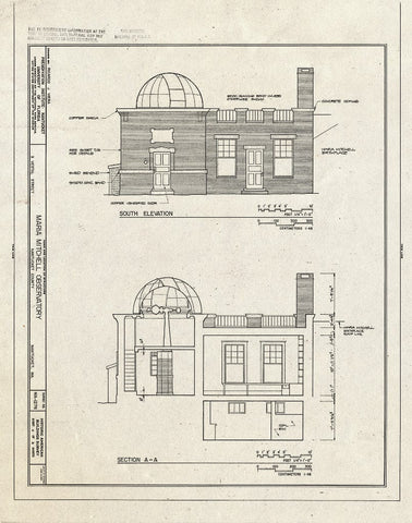 Blueprint HABS Mass,10-NANT,100- (Sheet 4 of 8) - Maria Mitchell Observatory, 3 Vestal Street, Nantucket, Nantucket County, MA