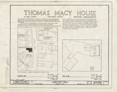 Blueprint HABS Mass,10-NANT,99- (Sheet 1 of 15) - Thomas Macy House, 99 Main Street, Nantucket, Nantucket County, MA