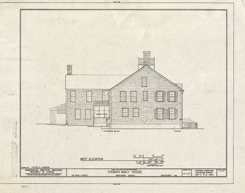 Blueprint HABS Mass,10-NANT,99- (Sheet 9 of 15) - Thomas Macy House, 99 Main Street, Nantucket, Nantucket County, MA