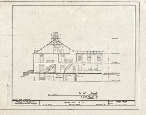 Blueprint HABS Mass,10-NANT,99- (Sheet 10 of 15) - Thomas Macy House, 99 Main Street, Nantucket, Nantucket County, MA