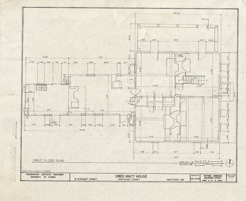 Blueprint HABS Mass,10-NANT,98- (Sheet 2 of 11) - Obed Macy House, 15 Pleasant Street, Nantucket, Nantucket County, MA