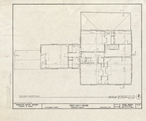 Blueprint HABS Mass,10-NANT,98- (Sheet 3 of 11) - Obed Macy House, 15 Pleasant Street, Nantucket, Nantucket County, MA