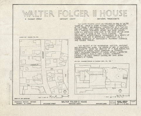 Blueprint HABS Mass,10-NANT,94- (Sheet 1 of 12) - Walter Folger II House, 8 Pleasant Street, Nantucket, Nantucket County, MA