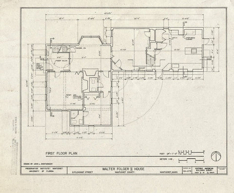 Blueprint HABS Mass,10-NANT,94- (Sheet 2 of 12) - Walter Folger II House, 8 Pleasant Street, Nantucket, Nantucket County, MA