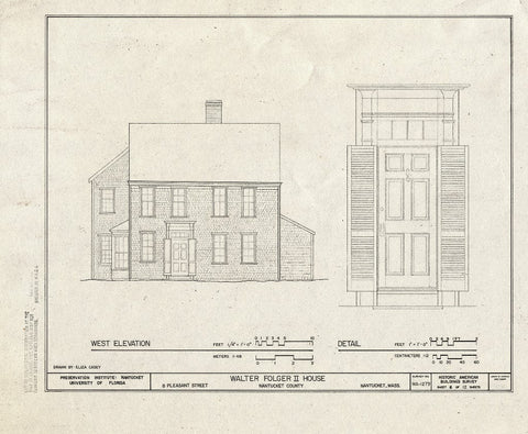 Blueprint HABS Mass,10-NANT,94- (Sheet 8 of 12) - Walter Folger II House, 8 Pleasant Street, Nantucket, Nantucket County, MA