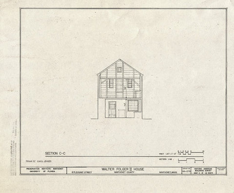 Blueprint HABS Mass,10-NANT,94- (Sheet 11 of 12) - Walter Folger II House, 8 Pleasant Street, Nantucket, Nantucket County, MA