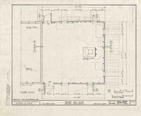 Blueprint HABS Mass,10-NANT,106- (Sheet 2 of 10) - Wharf Rat Club, Old North Wharf, Nantucket, Nantucket County, MA