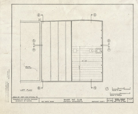 Blueprint HABS Mass,10-NANT,106- (Sheet 3 of 10) - Wharf Rat Club, Old North Wharf, Nantucket, Nantucket County, MA