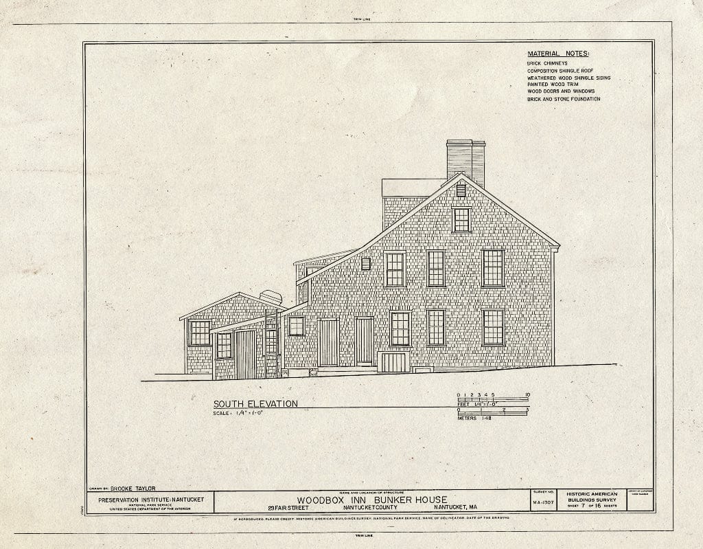 Blueprint HABS Mass,10-NANT,112- (Sheet 7 of 16) - Woodbox Inn, 29 Fair Street, Nantucket, Nantucket County, MA