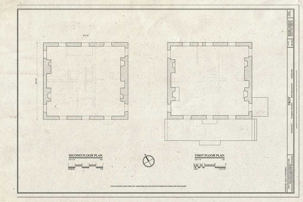 Blueprint HABS MD-1210 (Sheet 2 of 5) - Troy, 7150 Route 1, Elkridge, Howard County, MD