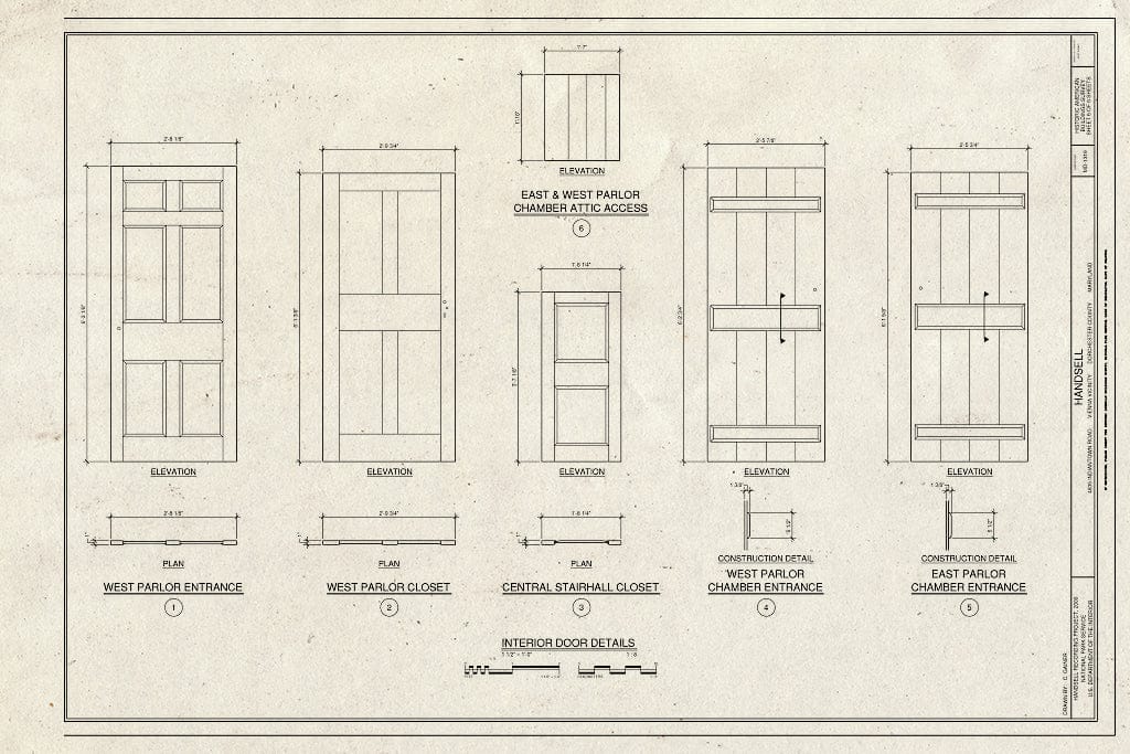 Blueprint Interior Door Details - Handsell, 4837 Indiantown Road, Vien ...