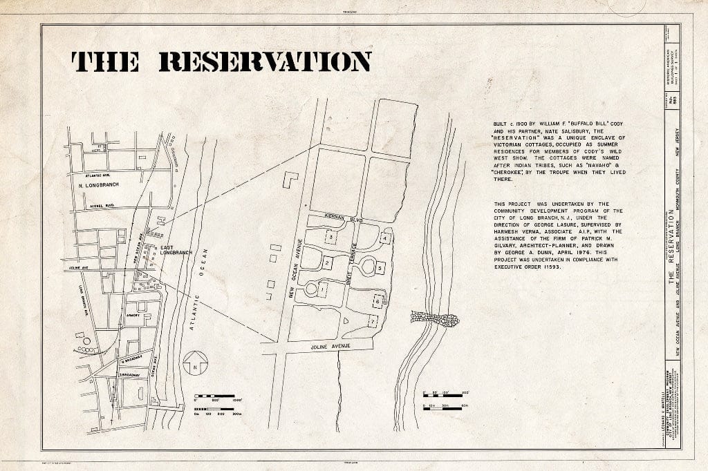 Blueprint HABS NJ,13-LOBRA,3- (Sheet 1 of 1) - The Reservation (Site Map), New Ocean & Joline Avenues, Long Branch, Monmouth County, NJ