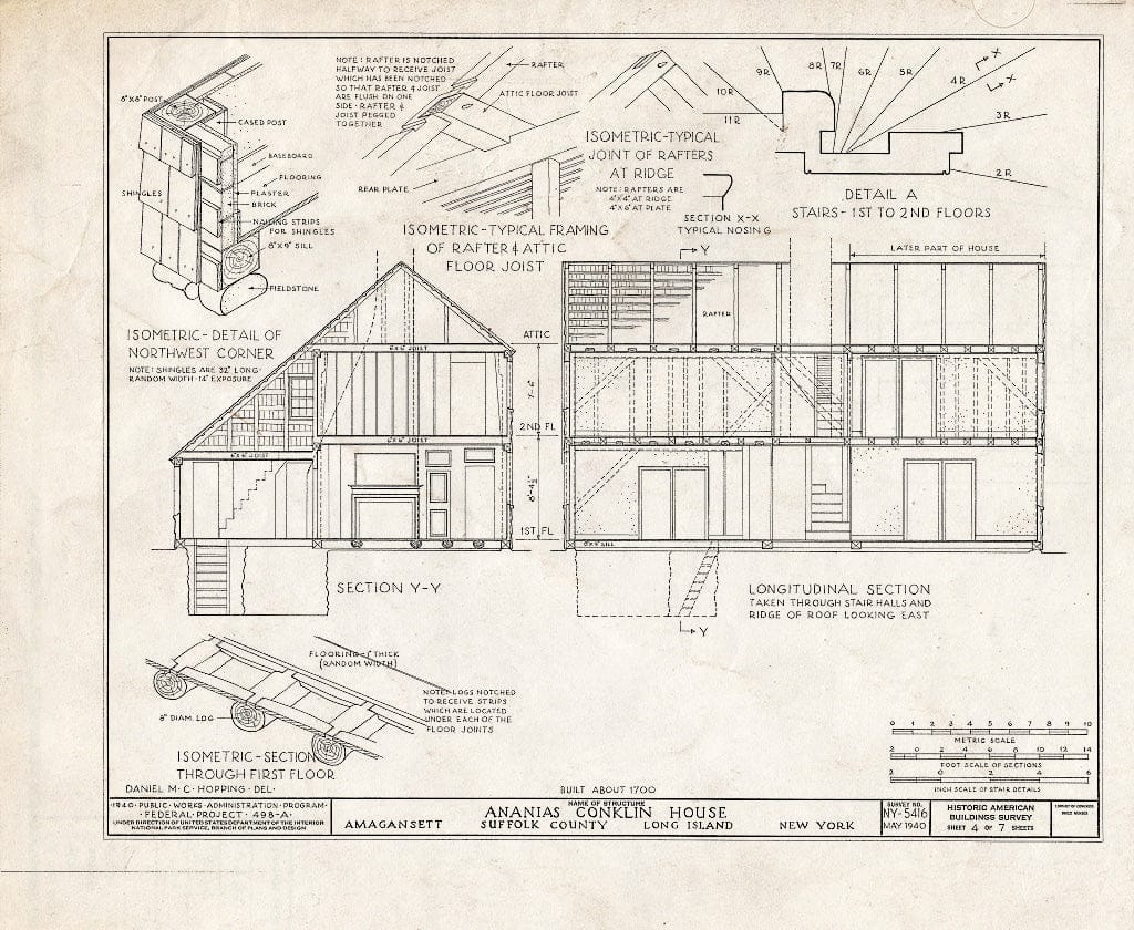 Blueprint HABS NY,52-AMGA,1- (Sheet 4 of 7) - Ananias Conklin House, Main Street, Amagansett, Suffolk County, NY