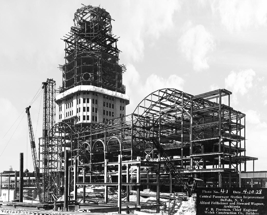 Historic Black & White Photo - Buffalo, New York - Central Terminal Construction, 1928