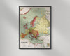 Historical Map, 1914 Europe, Vintage Wall Art