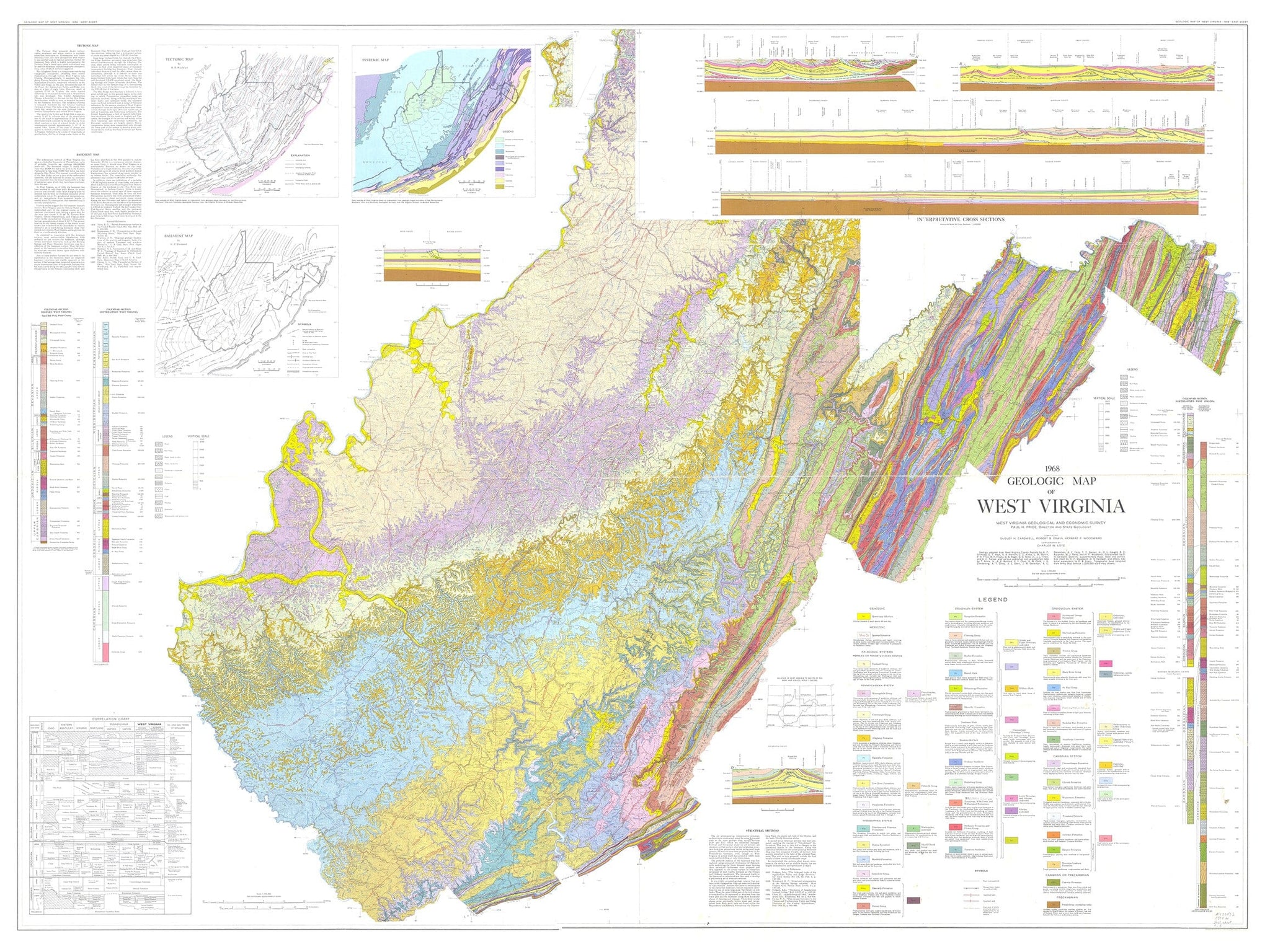 Wall Art: 1968 Geologic Map of West Virginia