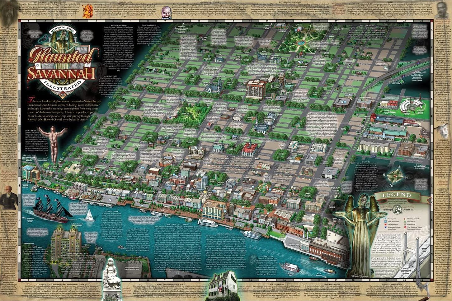 Haunted Savannah Illustrated Map