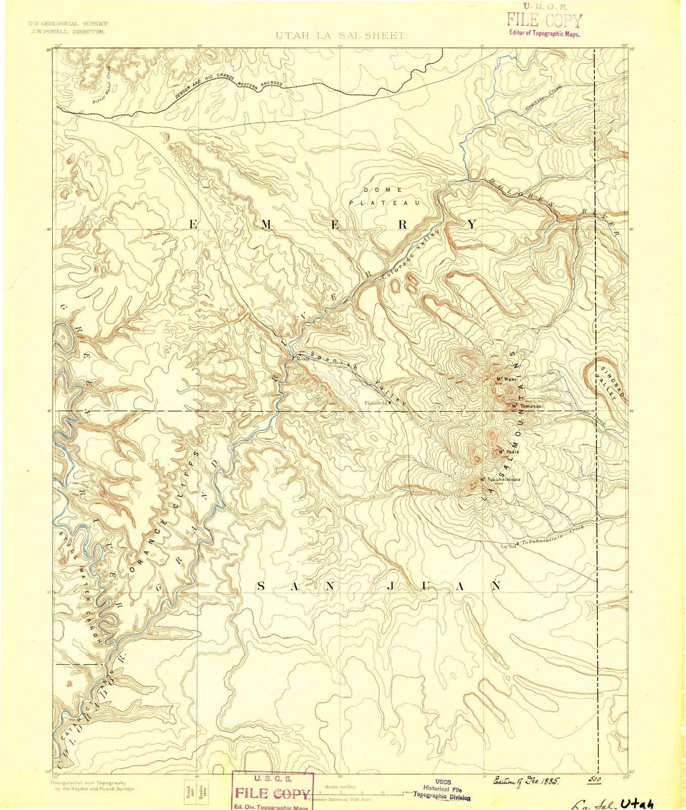 1885 La Sal , UT - Utah - USGS Topographic Map