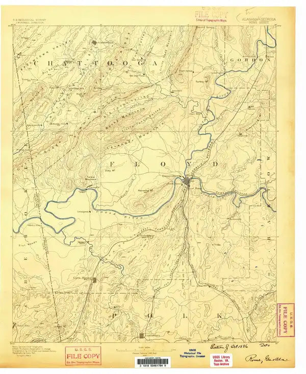 1886 Rome, GA  - Georgia - USGS Topographic Map
