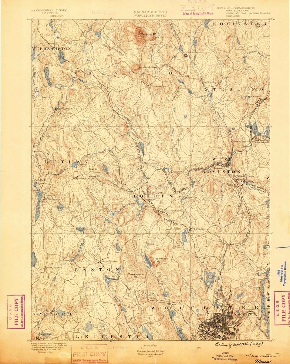 1886-Worcester-MA -Massachusetts-USGS-Topographic-Map-HistoricPictoric