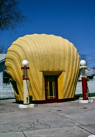 Historic Photo : 2001 Shell gas station (restoration), Winston-Salem, North Carolina | Margolies | Roadside America Collection | Vintage Wall Art :