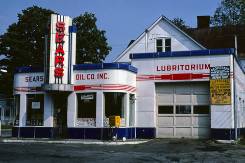 Historic Photo : 1983 Sears gas station, overall view, N. James Street, Rome, New York | Margolies | Roadside America Collection | Vintage Wall Art :