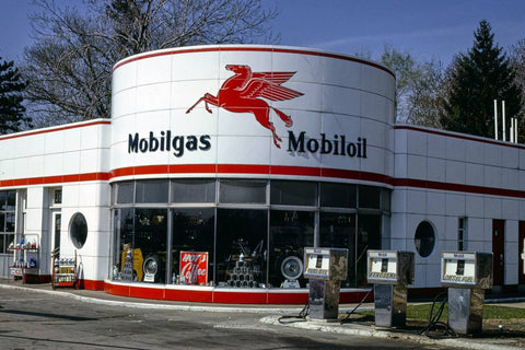 Historic Photo : 1986 March Mobil Gas, overall view, Mount Clemens, Michigan | Margolies | Roadside America Collection | Vintage Wall Art :