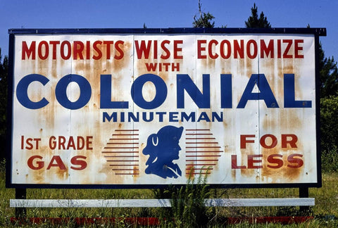 Historic Photo : 1979 Colonial Gas sign-billboard, Route 40, St. Marys, Georgia | Margolies | Roadside America Collection | Vintage Wall Art :