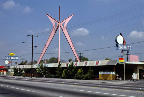 Historic Photo : 1981 Compton Car Wash, Rosecrans Avenue, Compton, California | Margolies | Roadside America Collection | Vintage Wall Art :