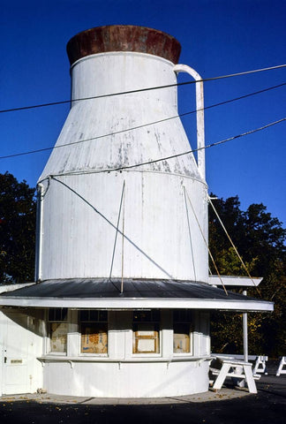 Historic Photo : 1978 The Milk Can, vertical view, Route 146, Lincoln, Rhode Island | Margolies | Roadside America Collection | Vintage Wall Art :