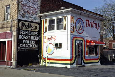Historic Photo : 1986 K & J Dairy, 11600 Livernois, Detroit, Michigan | Margolies | Roadside America Collection | Vintage Wall Art :