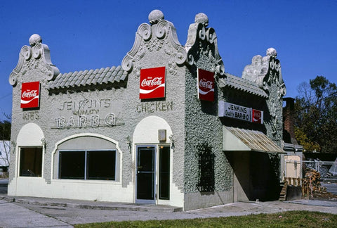 Historic Photo : 1979 Jenkins' Quality Barbecue, Main Street, Jacksonville, Florida | Margolies | Roadside America Collection | Vintage Wall Art :
