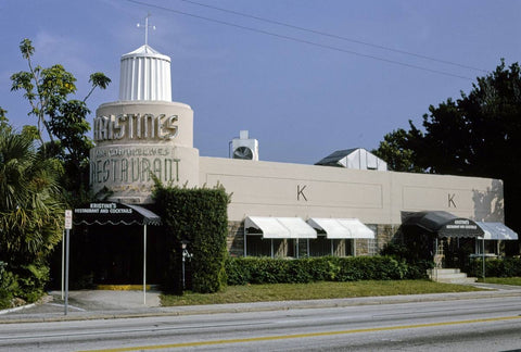 Historic Photo : 1990 Kristine's Restaurant, straight-on view, Route 1, Lake Worth, Florida | Margolies | Roadside America Collection | Vintage Wall Art :
