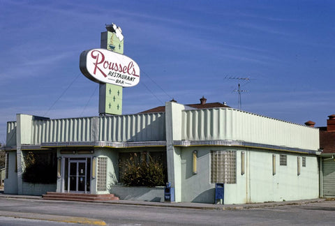Historic Photo : 1979 Roussel's Restaurant, Route 61, La Place, Louisiana | Margolies | Roadside America Collection | Vintage Wall Art :