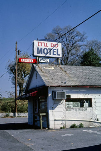 Historic Photo : 1987 It'll Do Motel office, Jonesborough, Tennessee | Margolies | Roadside America Collection | Vintage Wall Art :